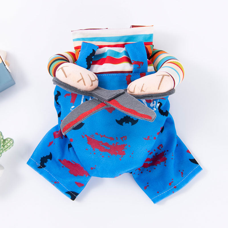 Pet Clothes with Funny Knives, Halloween Costumes for Dogs, Hilarious Dog Costumes, Funny Dog Costume, Dogs in Costumes Funny, Dog Funny Outfits, Funny Dog Costumes, Funny Dog Outfits, Costumes for Dogs, Chucky Dog Costume, Dog Halloween Costumes Funny