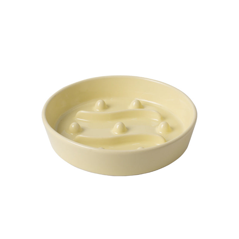 Ceramic Slow Feeder Dog Bowl – Ceramic Slow Feeder Bowl for Dogs, Slow Feeder Ceramic Dog Bowl with Anti-Slip Base, Ceramic Dog Slow Feeder Pet Bowl