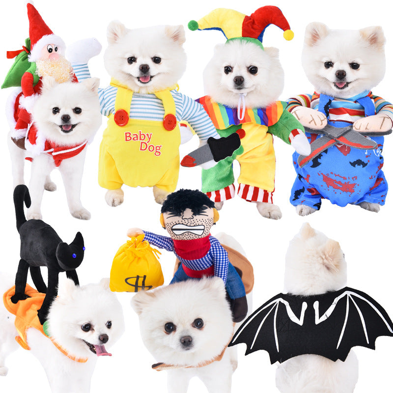 Pet Clothes with Funny Knives, Halloween Costumes for Dogs, Hilarious Dog Costumes, Funny Dog Costume, Dogs in Costumes Funny, Dog Funny Outfits, Funny Dog Costumes, Funny Dog Outfits, Costumes for Dogs, Chucky Dog Costume, Dog Halloween Costumes Funny