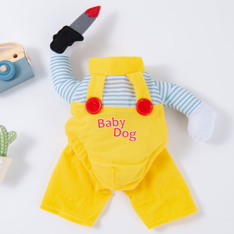 Pet Clothes with Funny Knives, Halloween Costumes for Dogs, Hilarious Dog Costumes, Funny Dog Costume, Dogs in Costumes Funny, Dog Funny Outfits, Funny Dog Costumes, Funny Dog Outfits, Costumes for Dogs, Chucky Dog Costume, Dog Halloween Costumes Funny