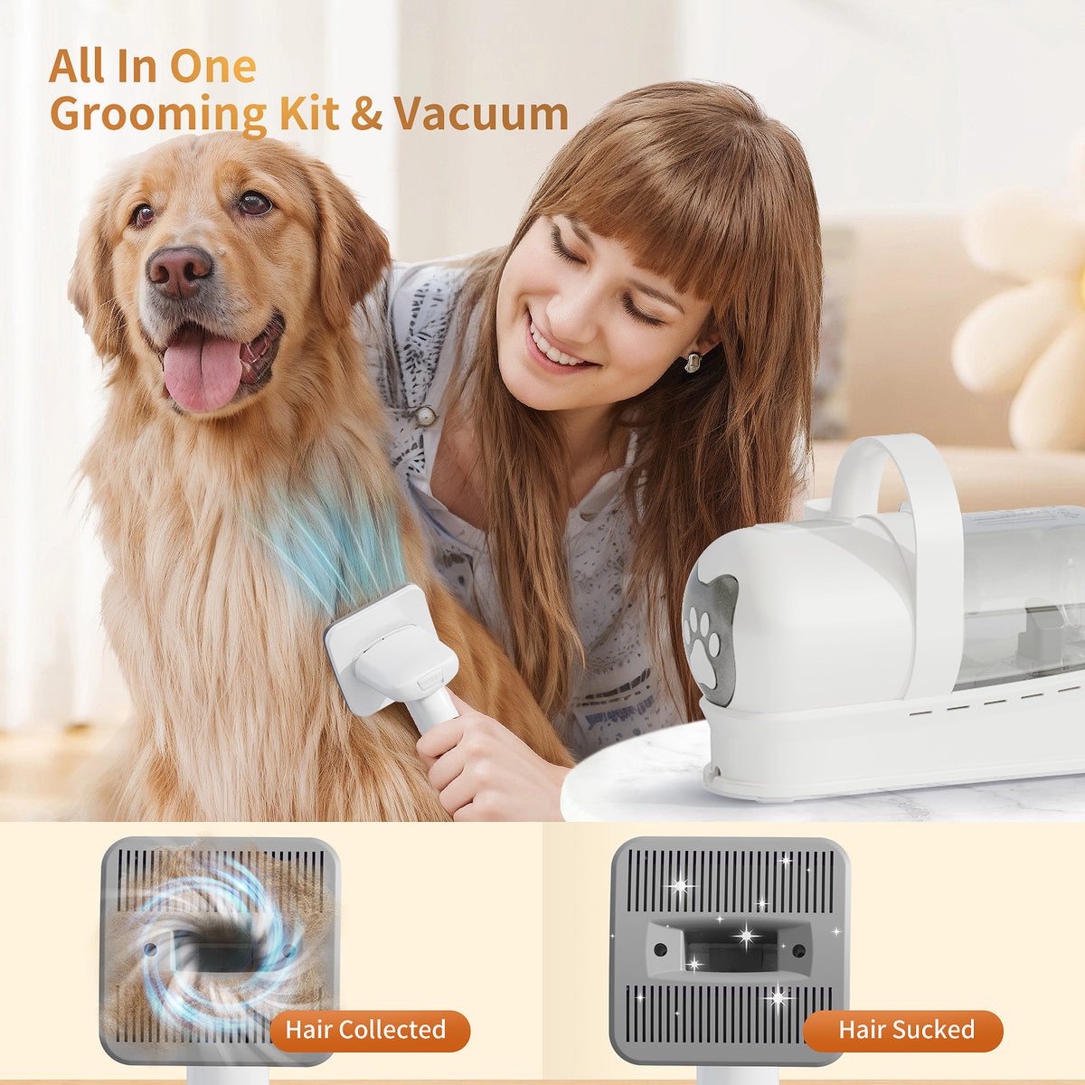 7-in-1 Multifunctional Pet Grooming Vacuum Trimmer
