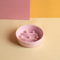 Ceramic Slow Feeder Dog Bowl – Ceramic Slow Feeder Bowl for Dogs, Slow Feeder Ceramic Dog Bowl with Anti-Slip Base, Ceramic Dog Slow Feeder Pet Bowl
